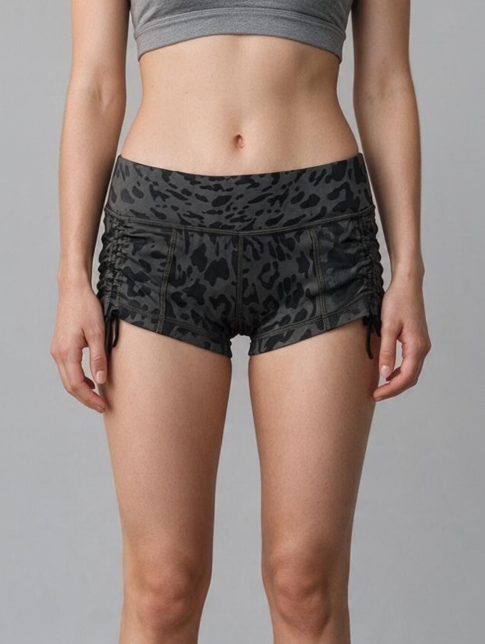 Lululemon - Liberty Short Ace Spot Black Leopard Ruched Side Cinch - 4
